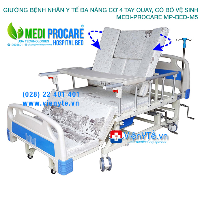 Giường bệnh nhân 4 tay quay đa chức năng MEDI-PROCARE MP-BED-T41 1