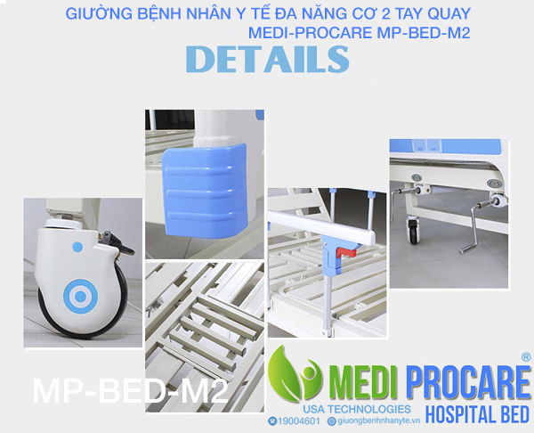 Giường bệnh nhân 2 tay quay MEDI-PROCARE MP-BED-M2 3